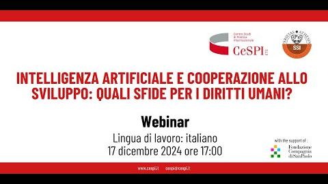 Embedded thumbnail for Intelligenza artificiale e cooperazione allo sviluppo: quali sfide per i diritti umani?